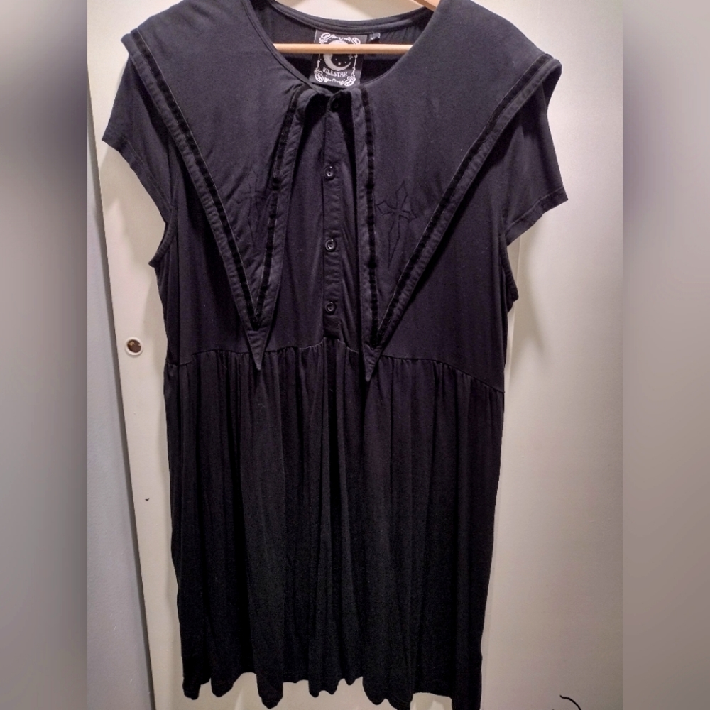 Gothic sailor jersey killstar dress.